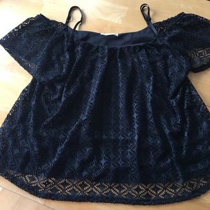 Pretty black lace top.  3X
